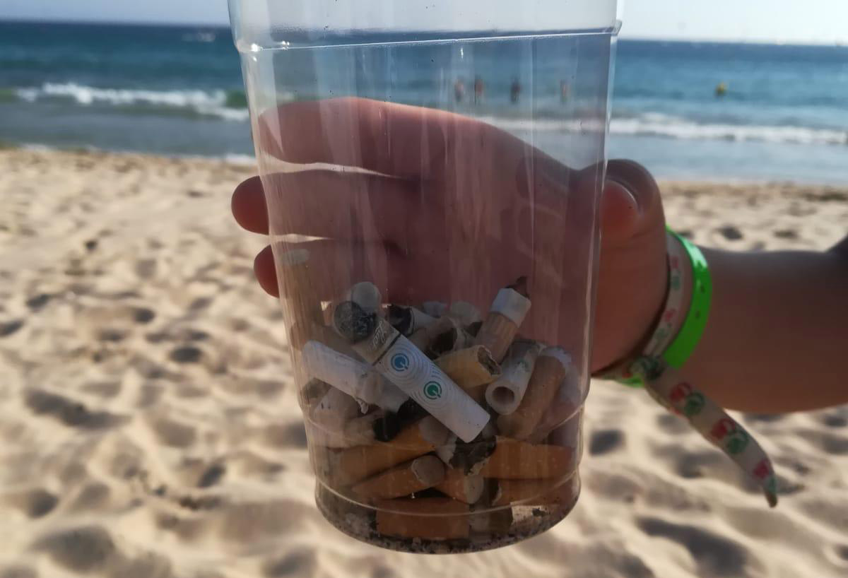 Colillas recogidas en la playa
