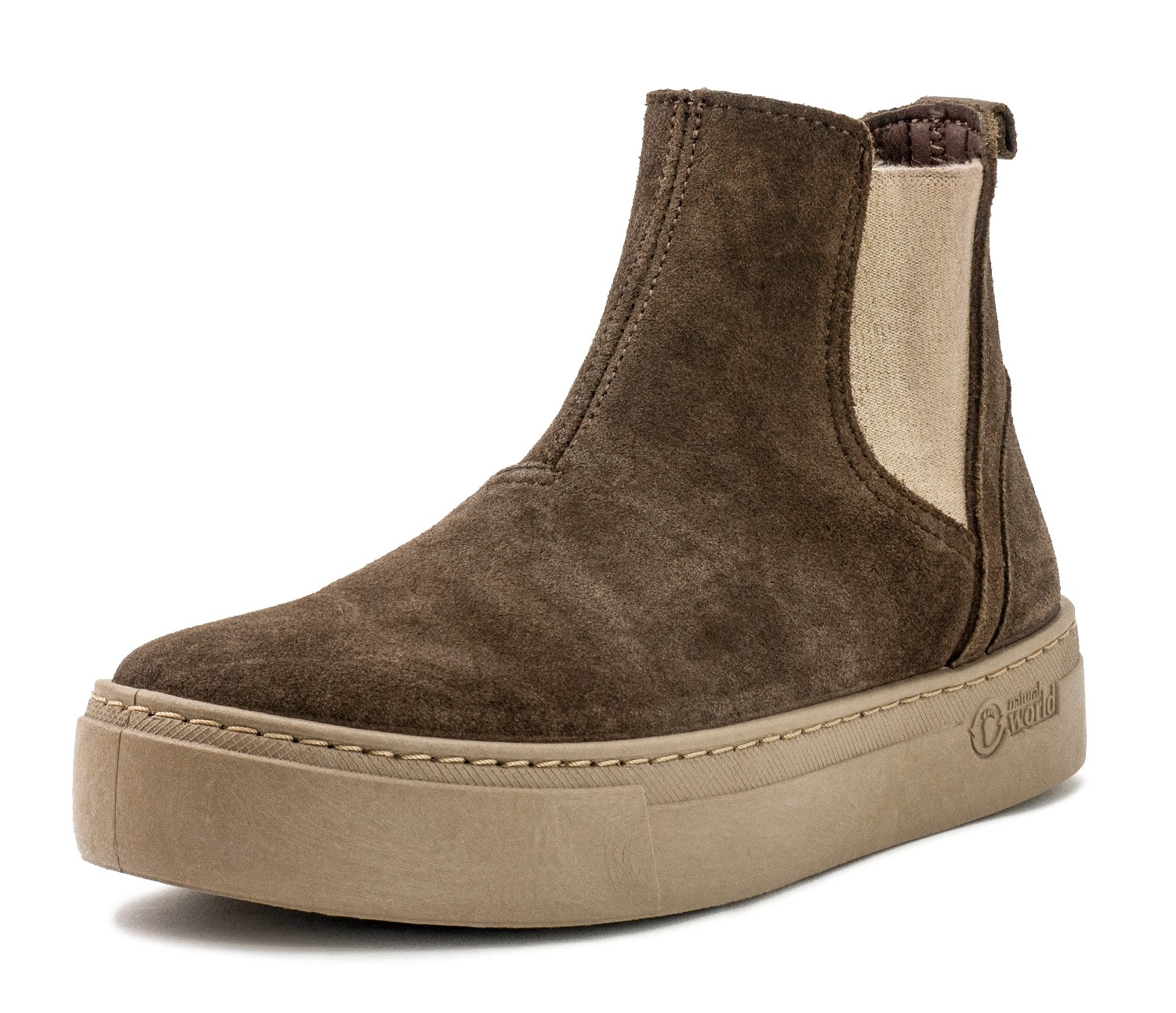 NATURALWORLD Stivaletto Donna Kira In Pelle, Colore Antracite, Tacco Basso E Suola In Gomma, Taglia 39