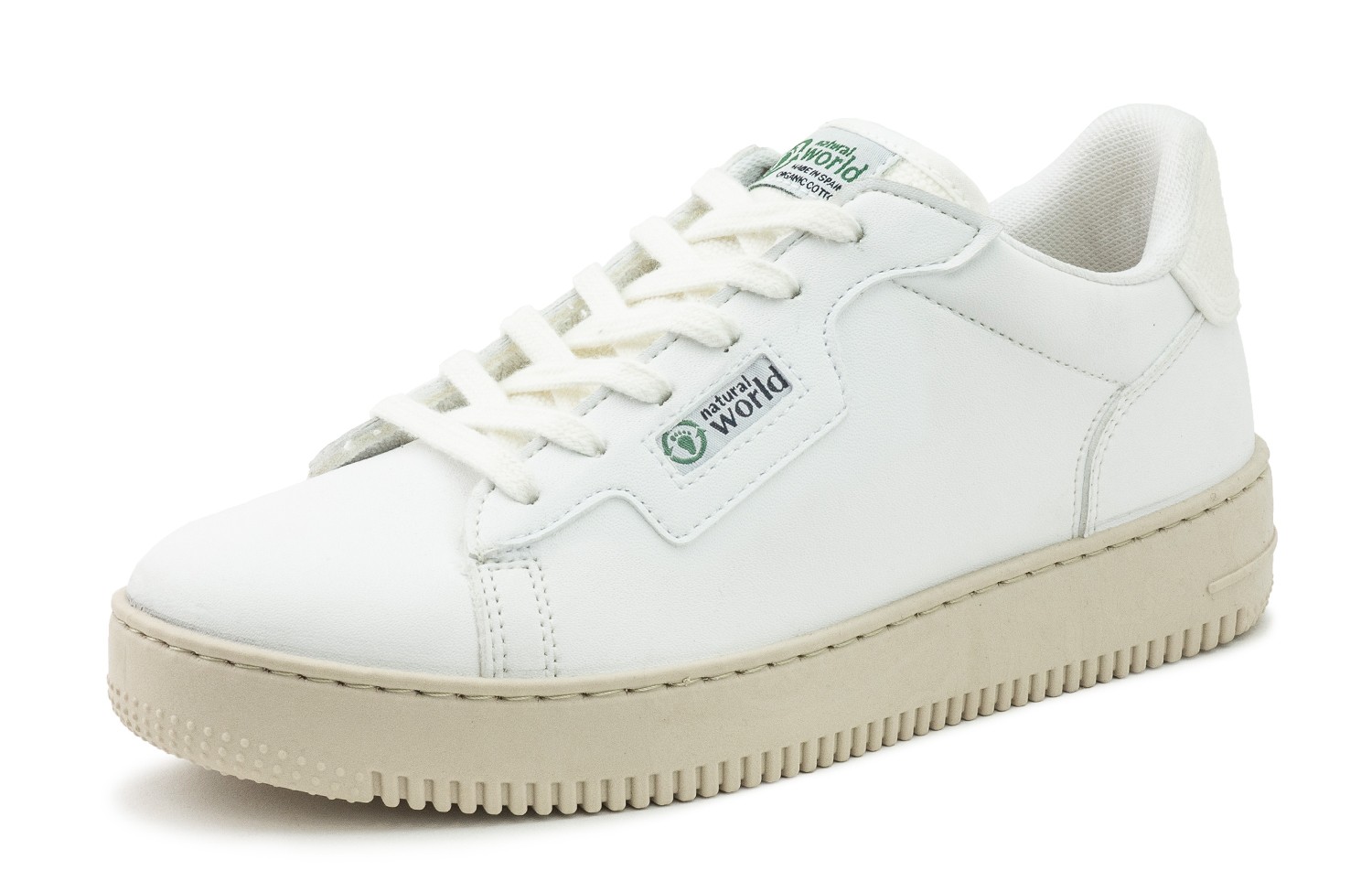 Natural World Sportivo Uomo Verde – Scarpa Casual In Pelle Ecologica Nappa, Fodera In Lana, Suola Gomma Flessibile, Made In Spain